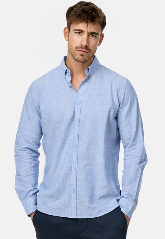 INDICODE JEANS Regular fit Button Up Shirt ' Theon ' in Blue: front