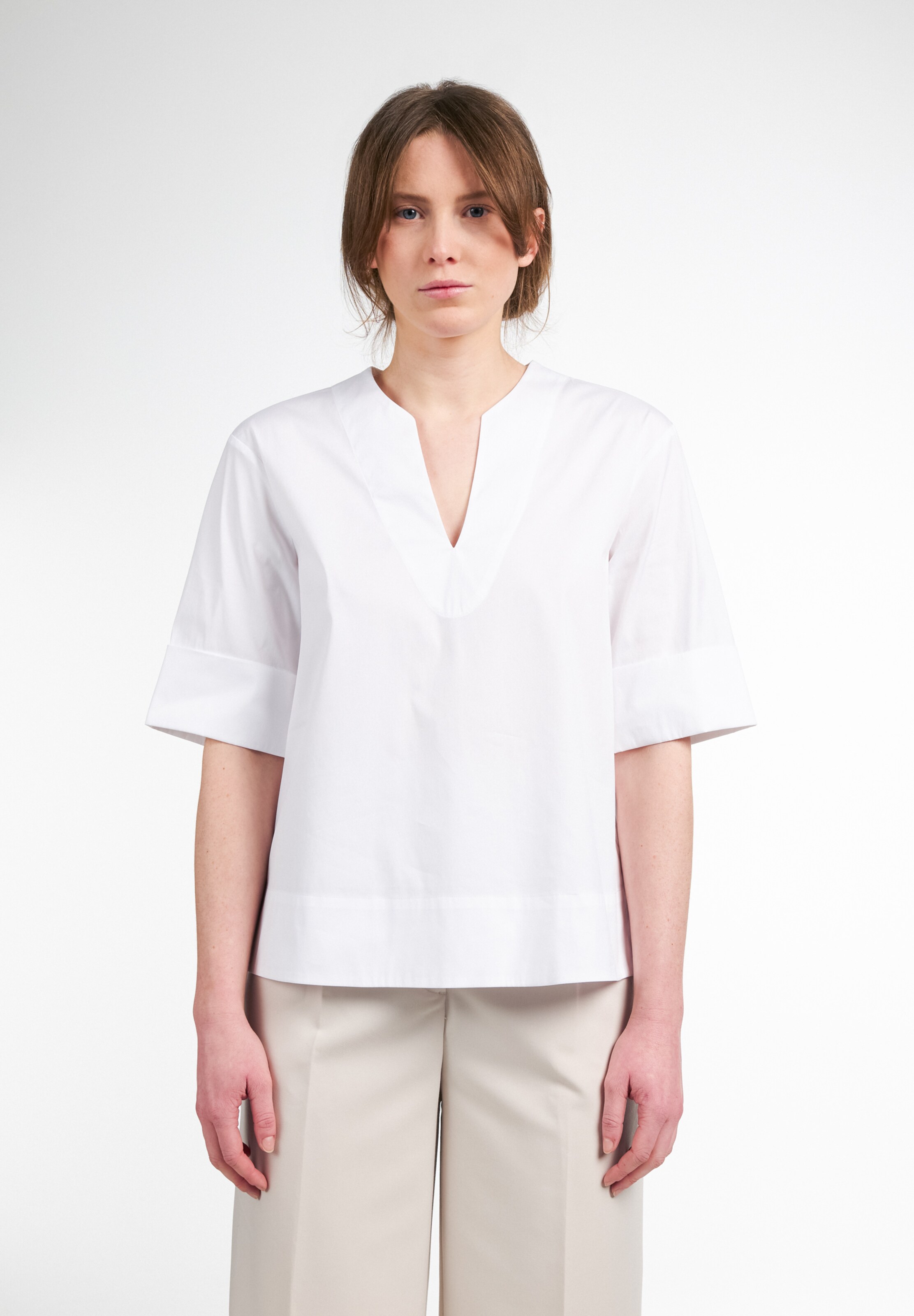 Frauen Große Größen ETERNA Bluse 'PREMIUM' in Weiß - OC06193