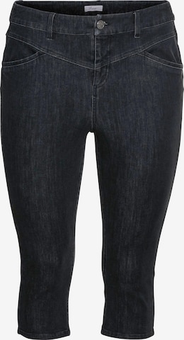 SHEEGO Skinny Jeans in Black: front