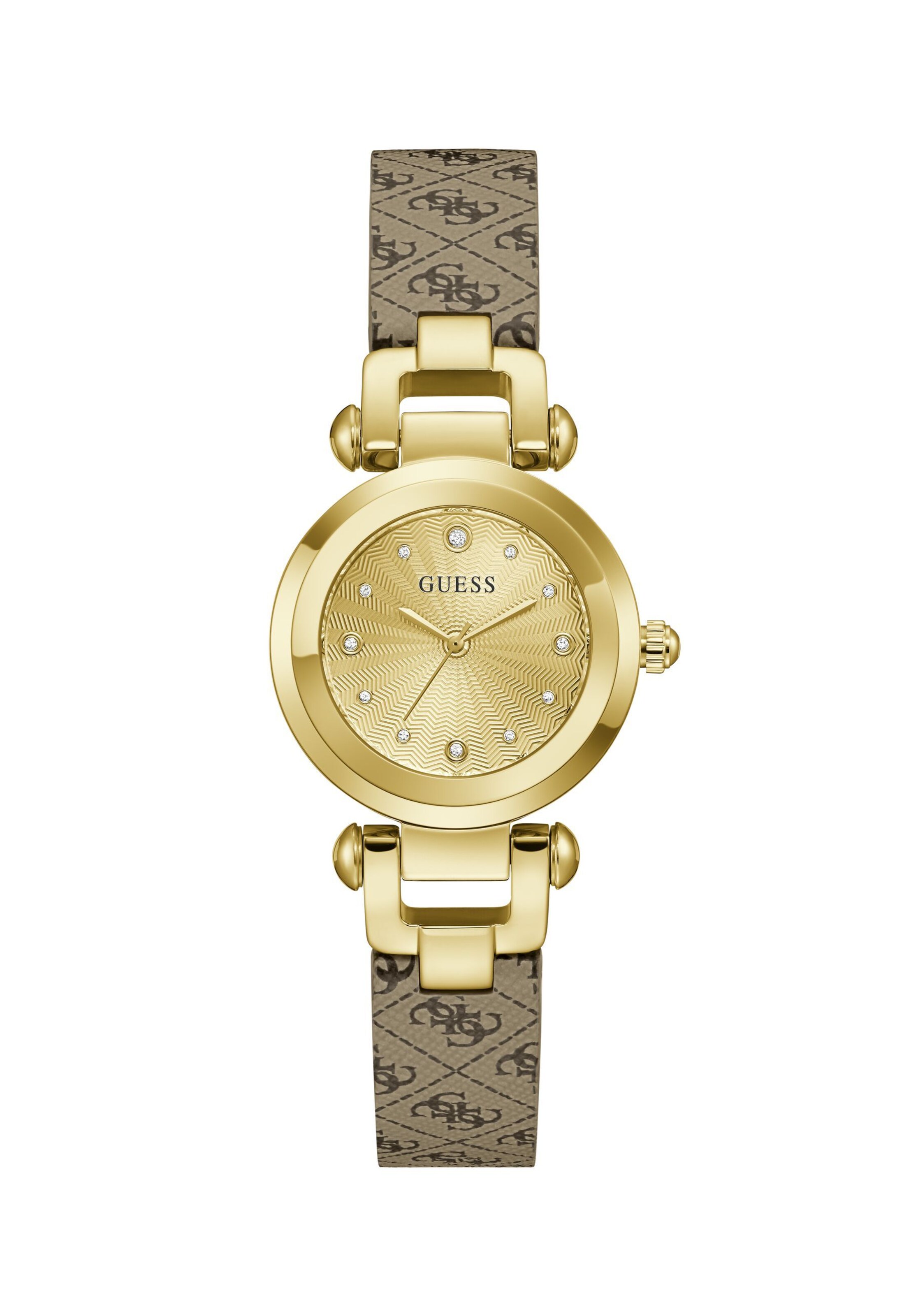 Orologio analogico 'GINGER' di GUESS in marrone: frontale