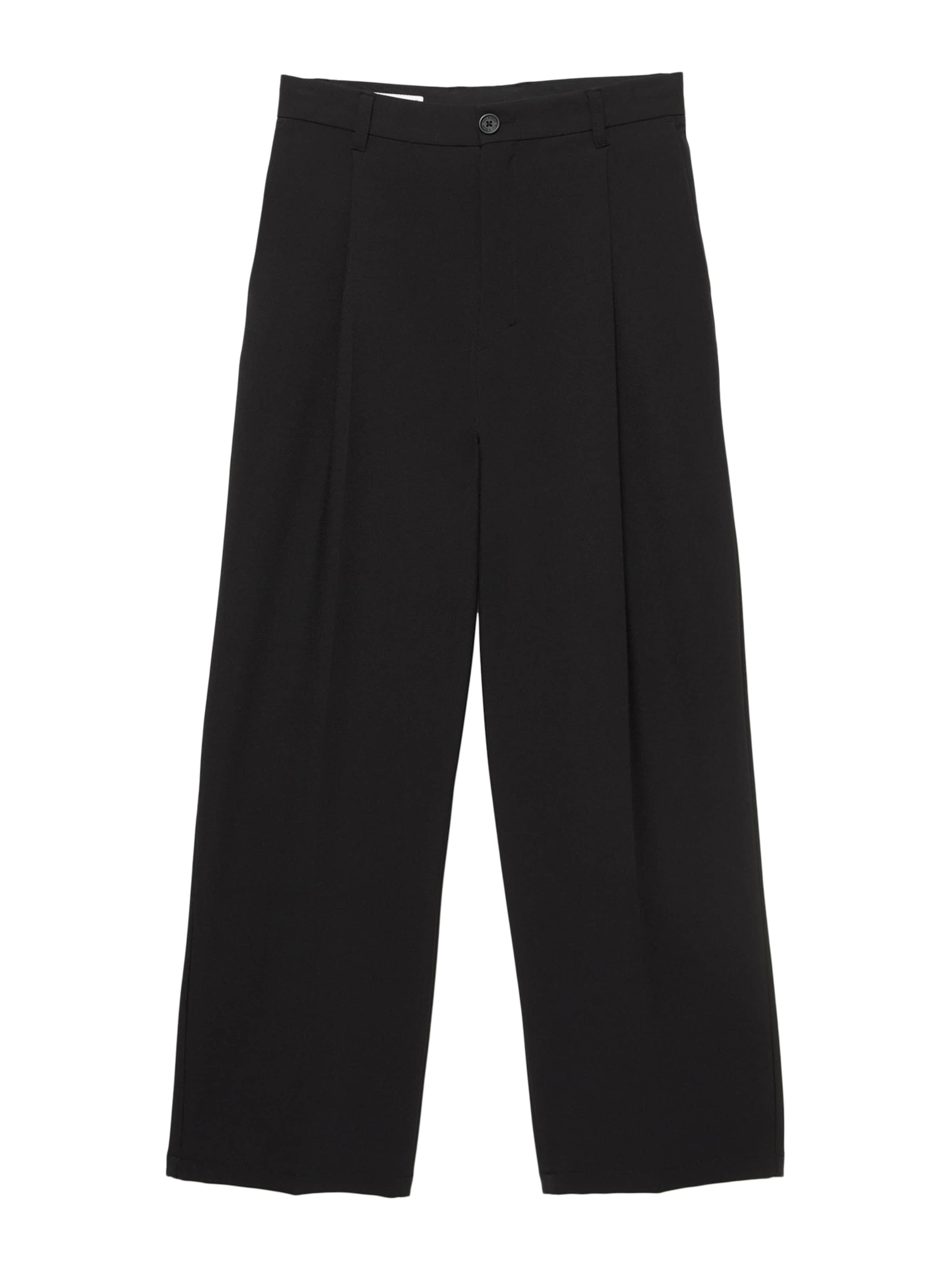 regular Pantaloni con piega frontale di Pull&Bear in nero: frontale