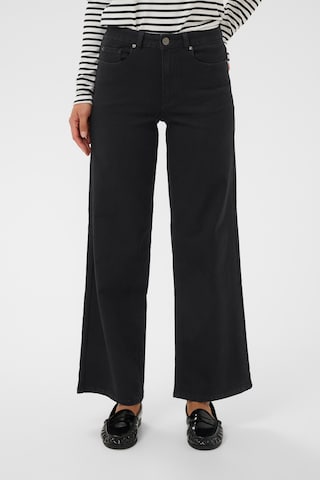 Wide Leg Jean 'Andrea' Kaffe en noir : devant