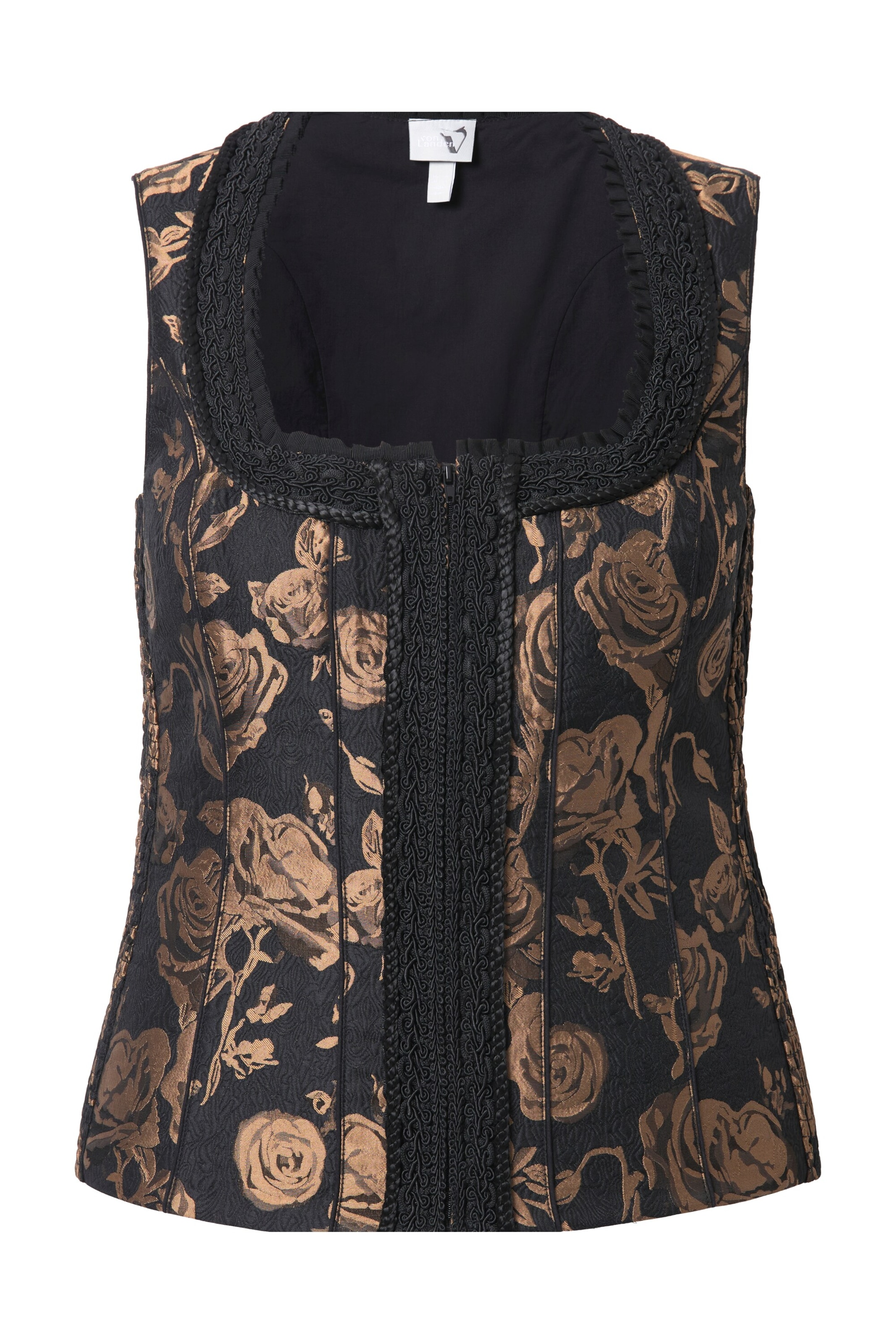 Ulla Popken Klederdracht blouse in Bruin: voorkant