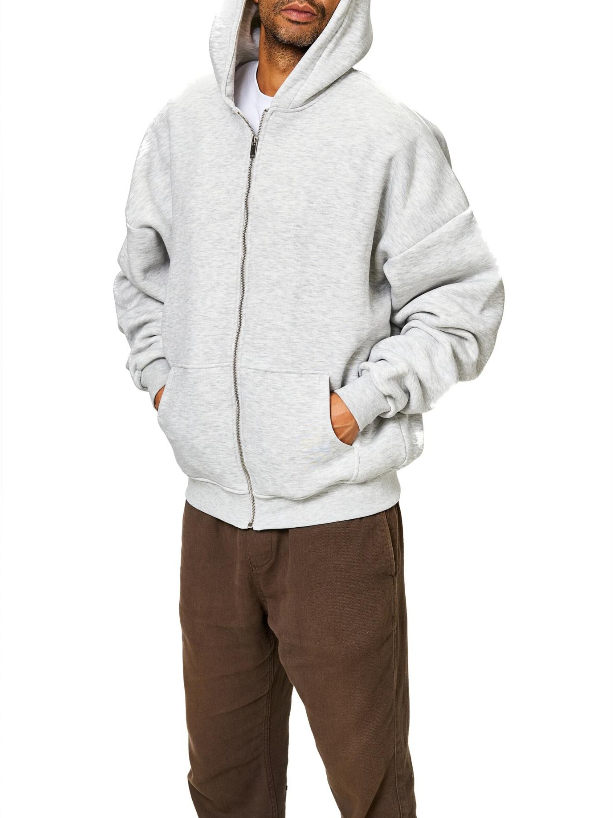 BlankOrder Zip-Up Hoodie in Grey