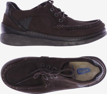 Wolky Flats & Loafers in 38 in Brown: front