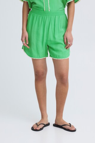 ICHI - Loosefit Calças 'IHLeni' em verde