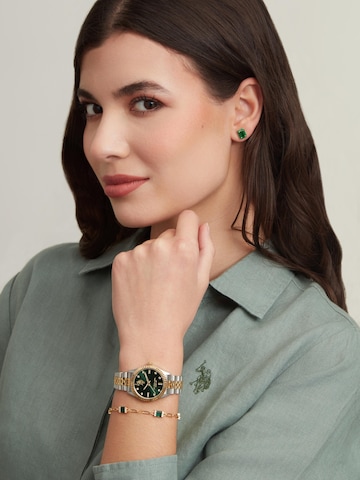 U.S. POLO ASSN. - Reloj analógico 'Celine' en verde: frente