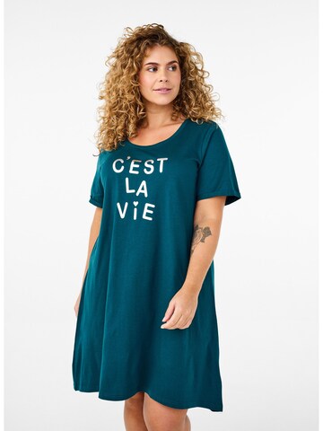 Zizzi Nachthemd 'Mally' in Blau: Vorderseite