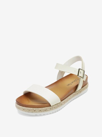 Dream Pairs Sandale 'Damen-Espadrille-Sandalen mit Knöchelriemen und Plateauabsatz'‌‌ in Weiß: Vorderseite