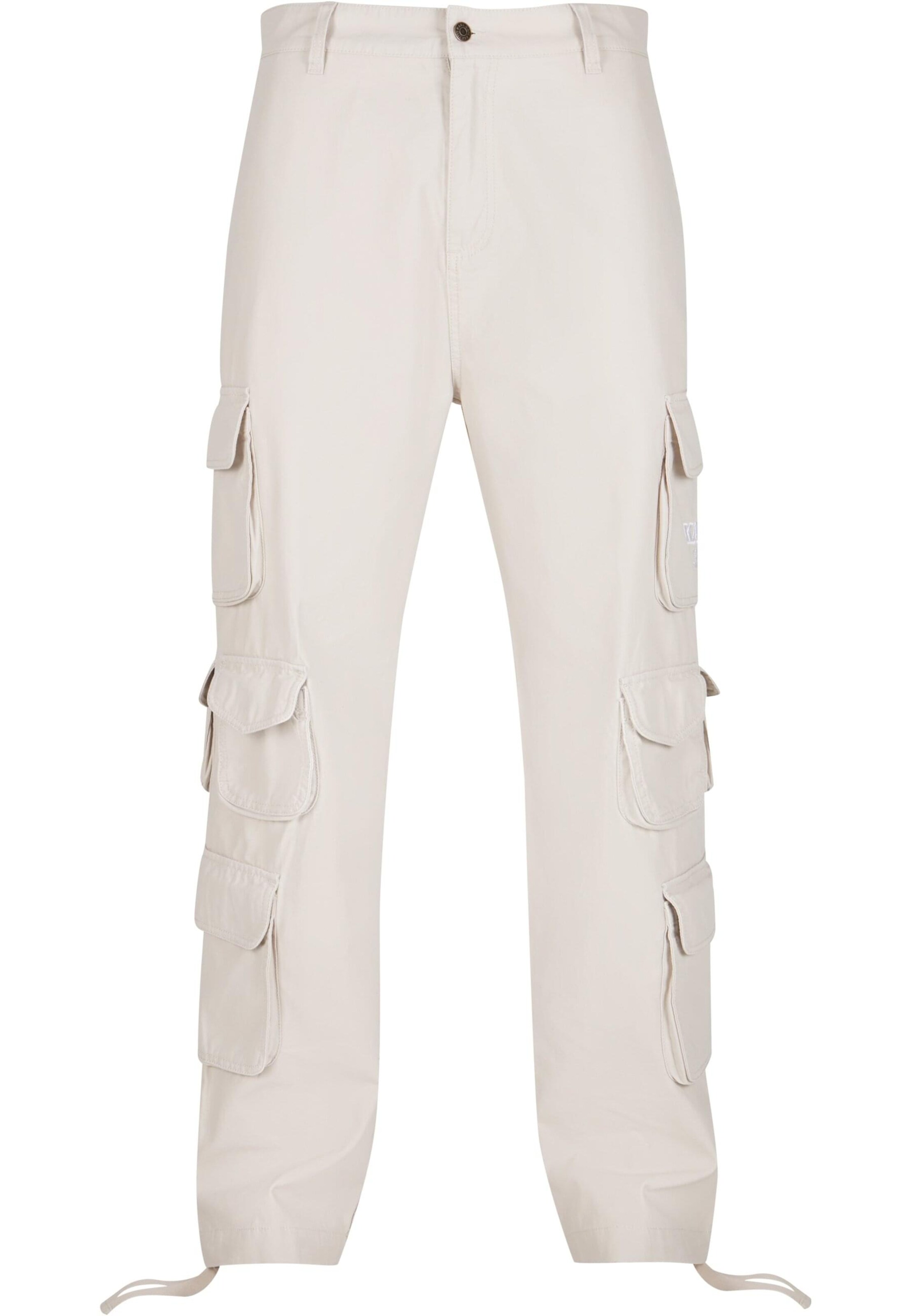 Karl Kani Loosefit Cargobukser i hvid: forside