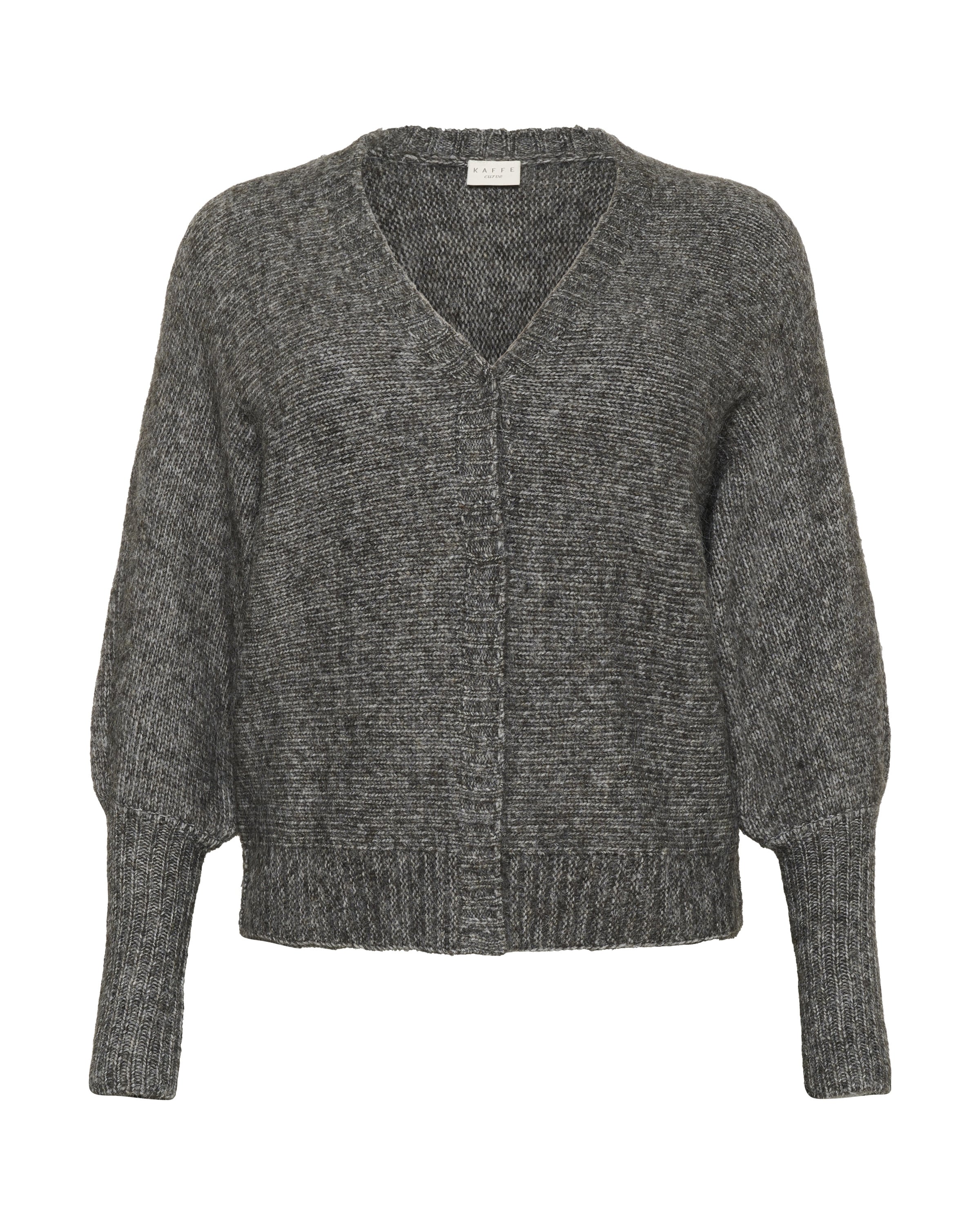 Cardigan KAFFE CURVE en gris : devant