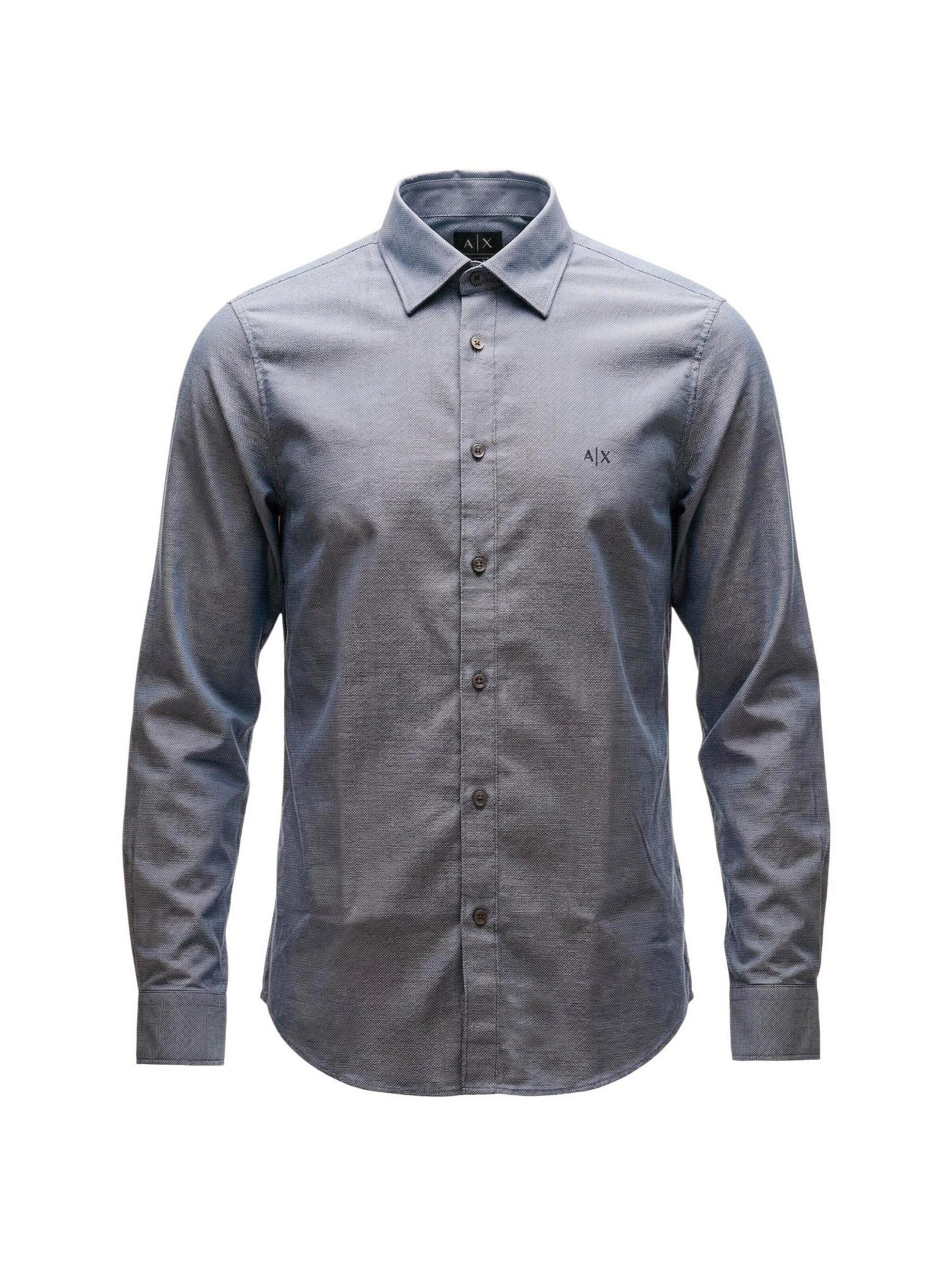 ARMANI EXCHANGE Comfort fit Button Up Shirt in Blue: front
