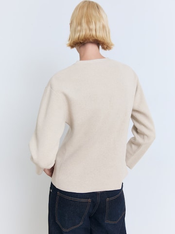 MANGO Gebreid vest 'TONO' in Beige
