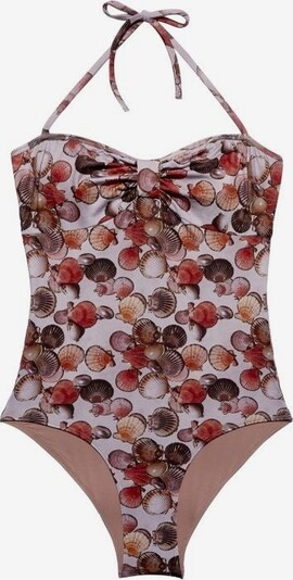 Underprotection Badeanzug ' Melina ' in beige / braun / dunkelorange, Produktansicht