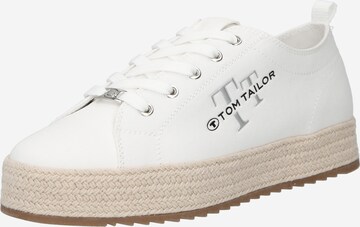 Chaussure de sport à lacets TOM TAILOR en blanc : devant