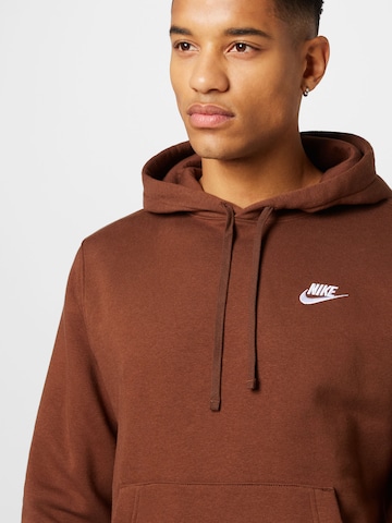 Nike Sportswear Rovný strih Mikina 'Club Fleece' - Hnedá