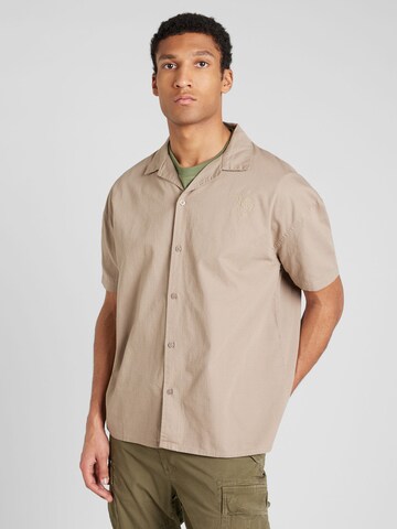 Denim Project Comfort fit Button Up Shirt in Brown: front