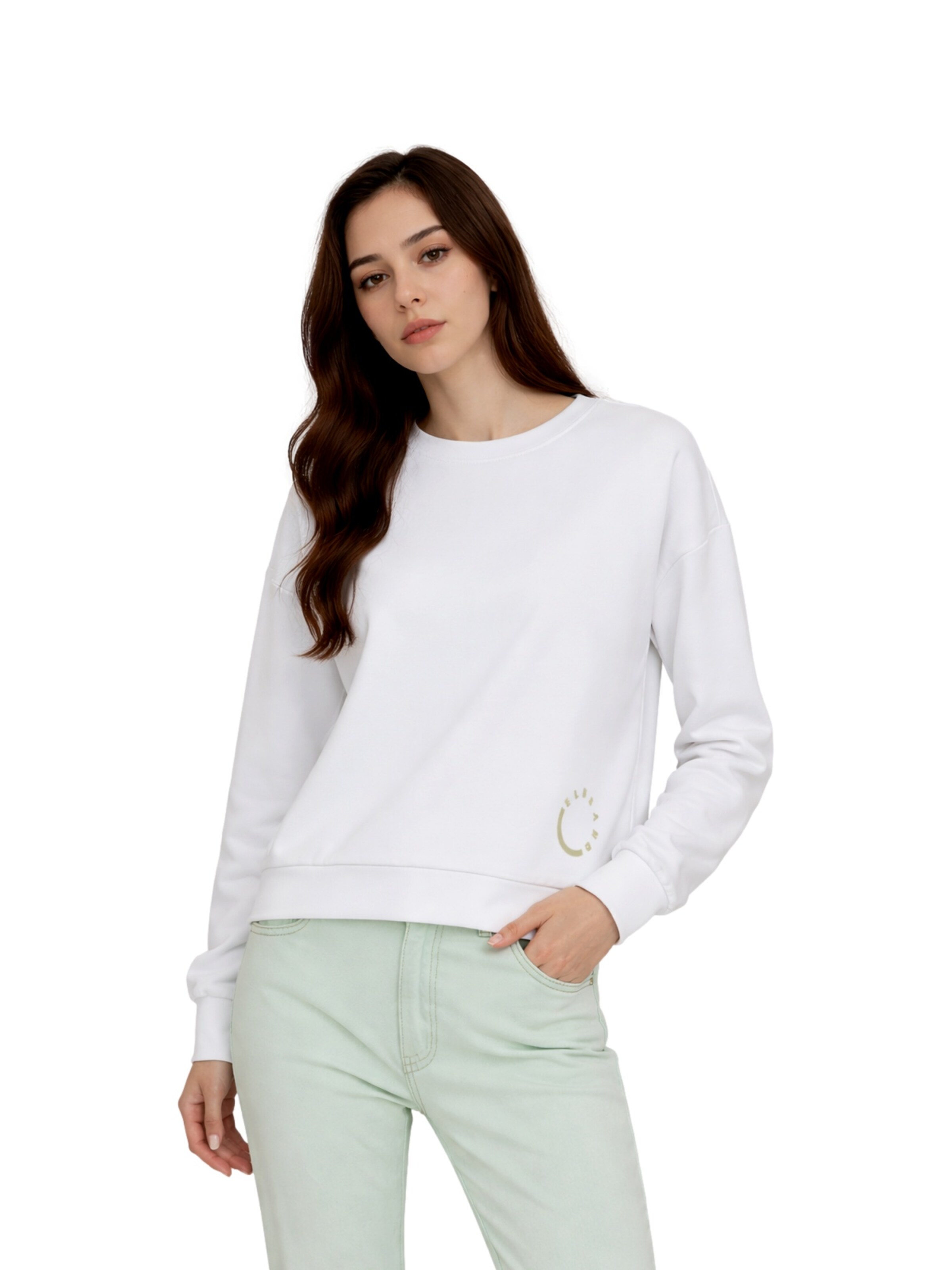 Elbsand Sweatshirt 'Ritva' in Wit: voorkant