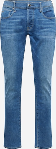 G-Star RAW Slimfit Jeans '3301' in Blauw: voorkant