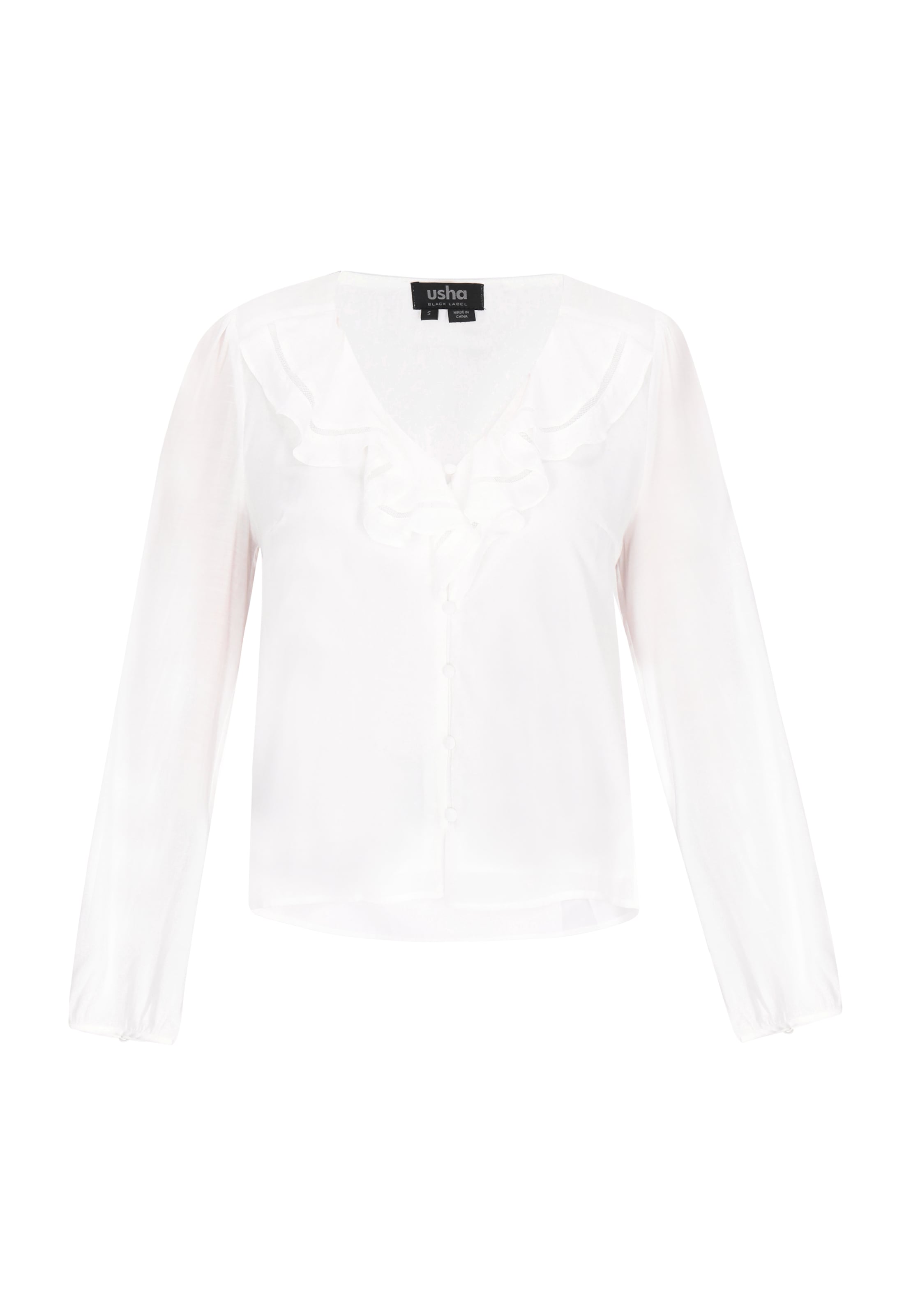 usha BLACK LABEL Blouse in Wit: voorkant