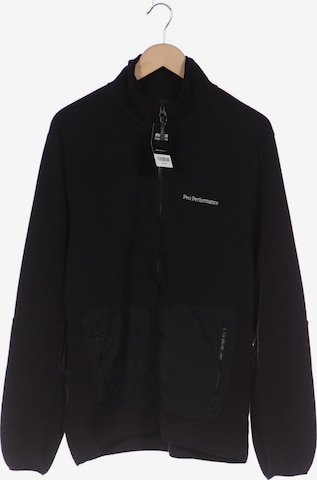 PEAK PERFORMANCE Sweatshirt & Zip-Up Hoodie in XXL in Black: front