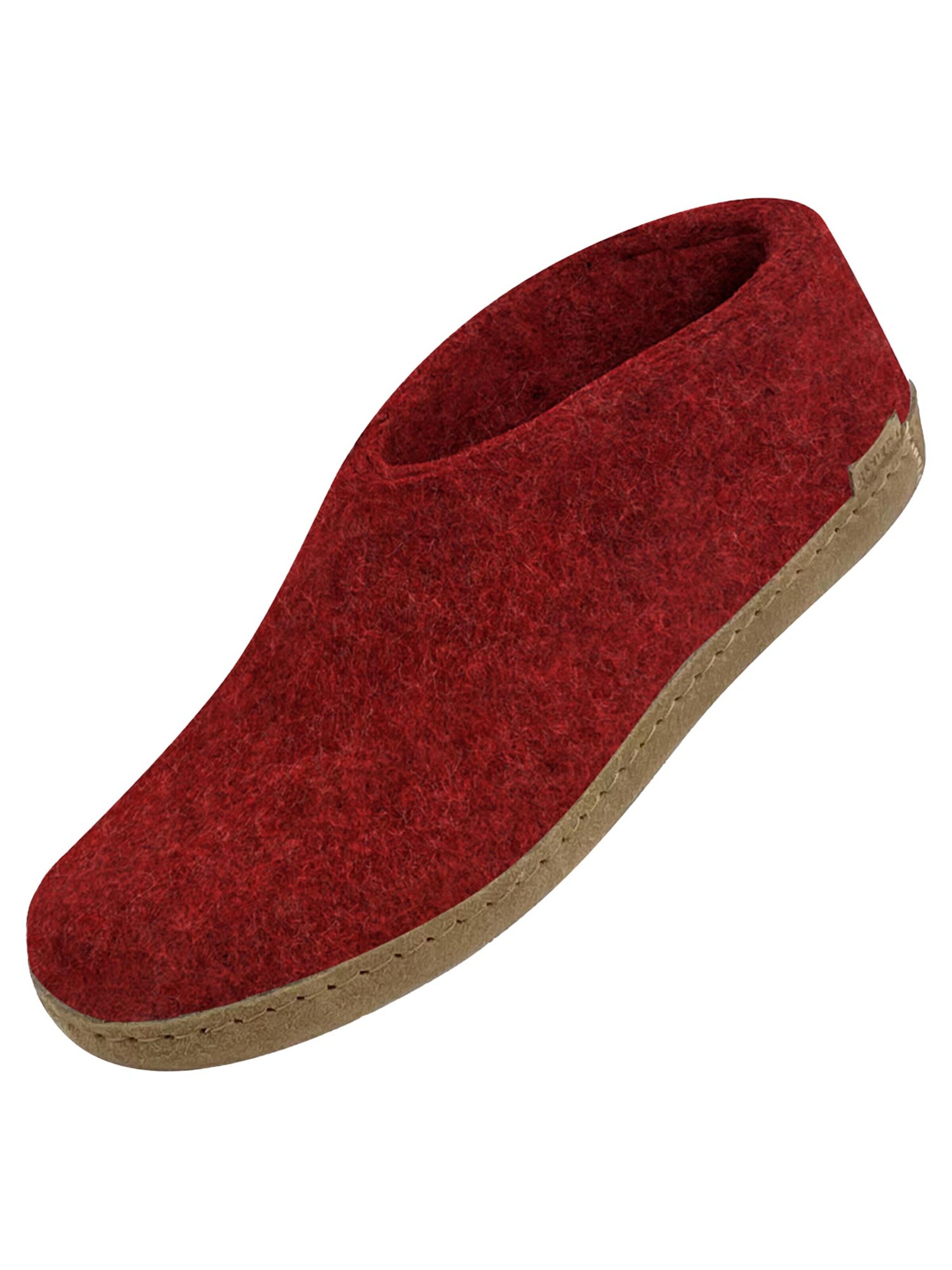 Glerups Slipper 'Ledersohle' in Red