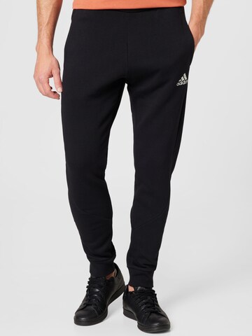 Tapered Pantaloni sport de la ADIDAS SPORTSWEAR pe negru: față