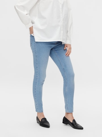 Skinny Jeggings MAMALICIOUS en bleu : devant