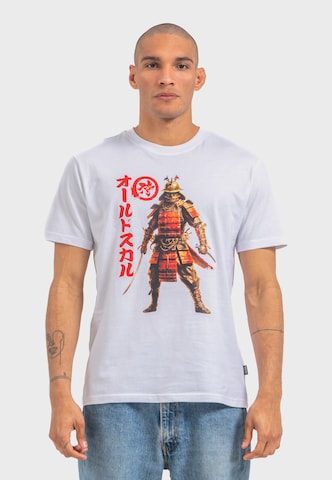 Oldskull Shirt 'Asian Shogun Legacy Graphic' in White: front
