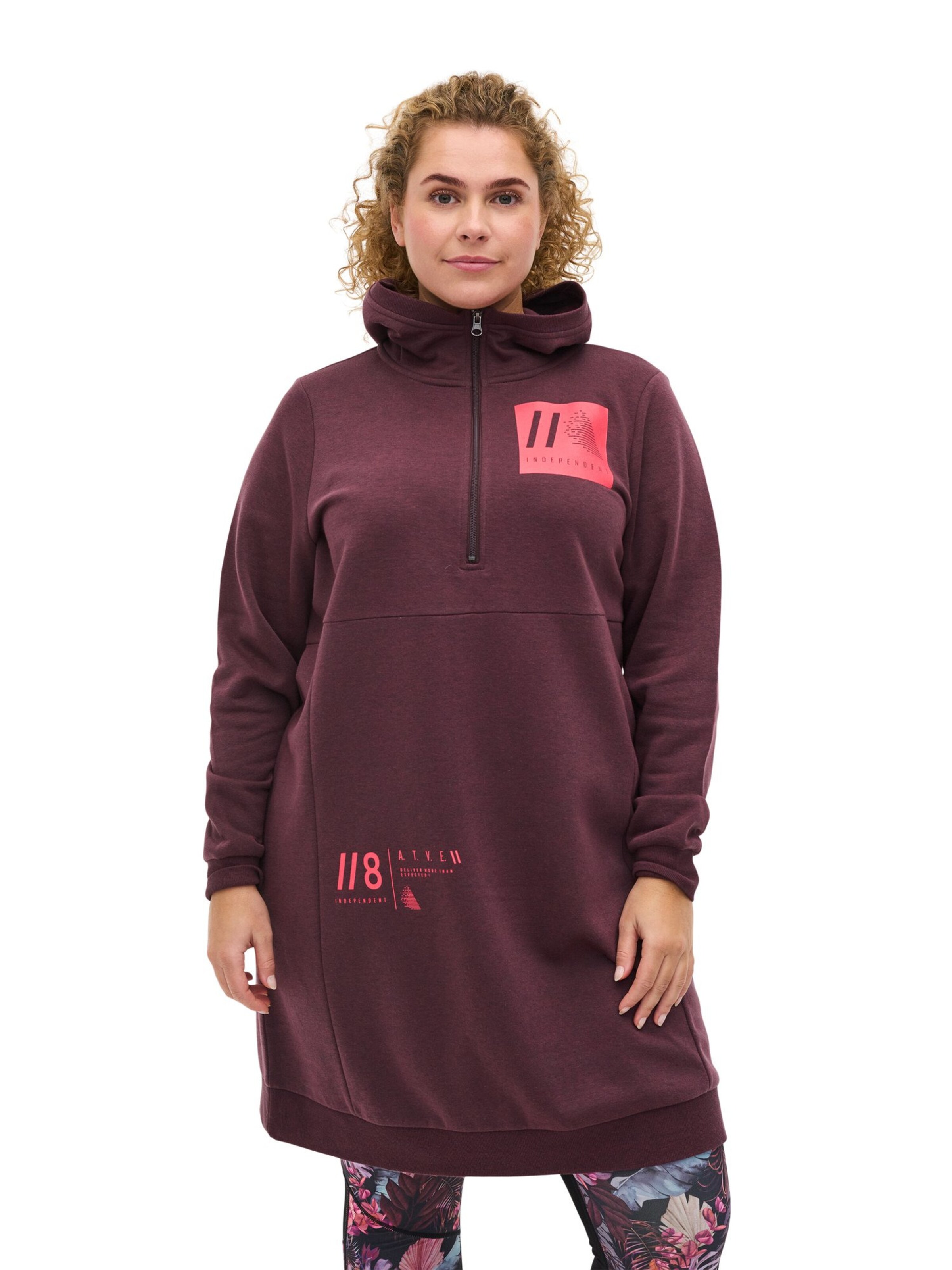 Frauen Große Größen Active by Zizzi Kleid in Bordeaux - BS70222 Frauen Große Größen Active by Zizzi Kleid in Bordeaux - BS70222
