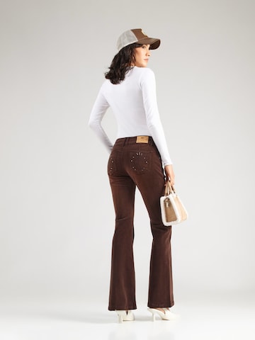 Juicy Couture Flared Τζιν 'CREST VELOUR DENIM LOW RISE FLARE' σε καφέ