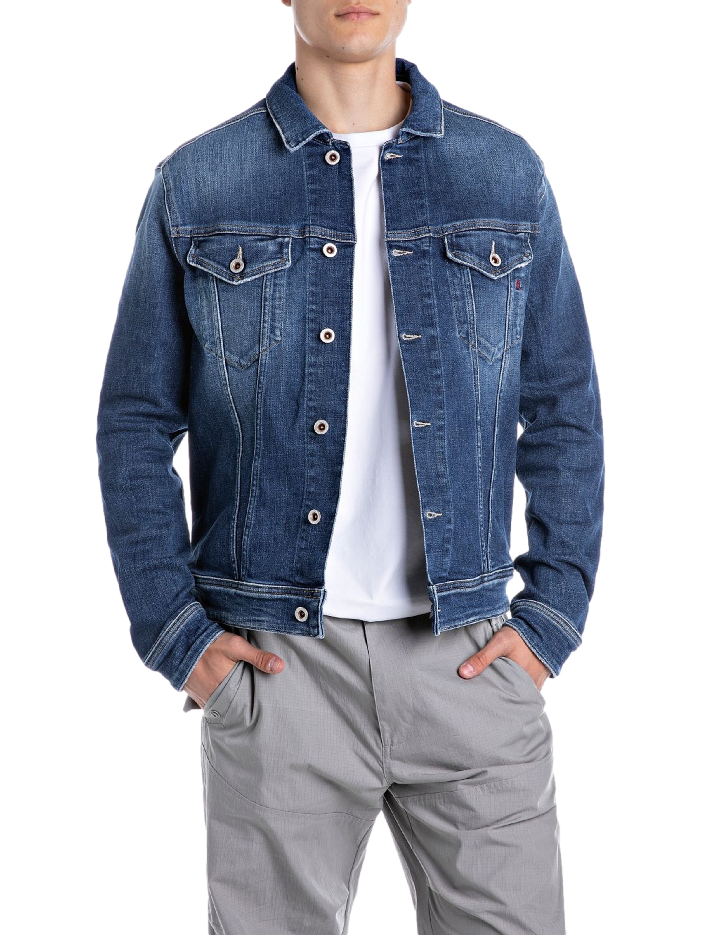 REPLAY Between-season jacket in Blue: front
