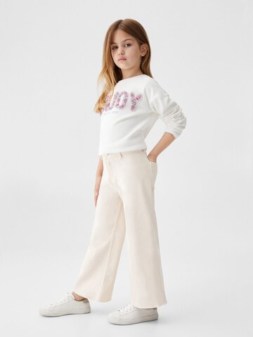 Wide Leg Jean 'Seamless' MANGO KIDS en beige : devant