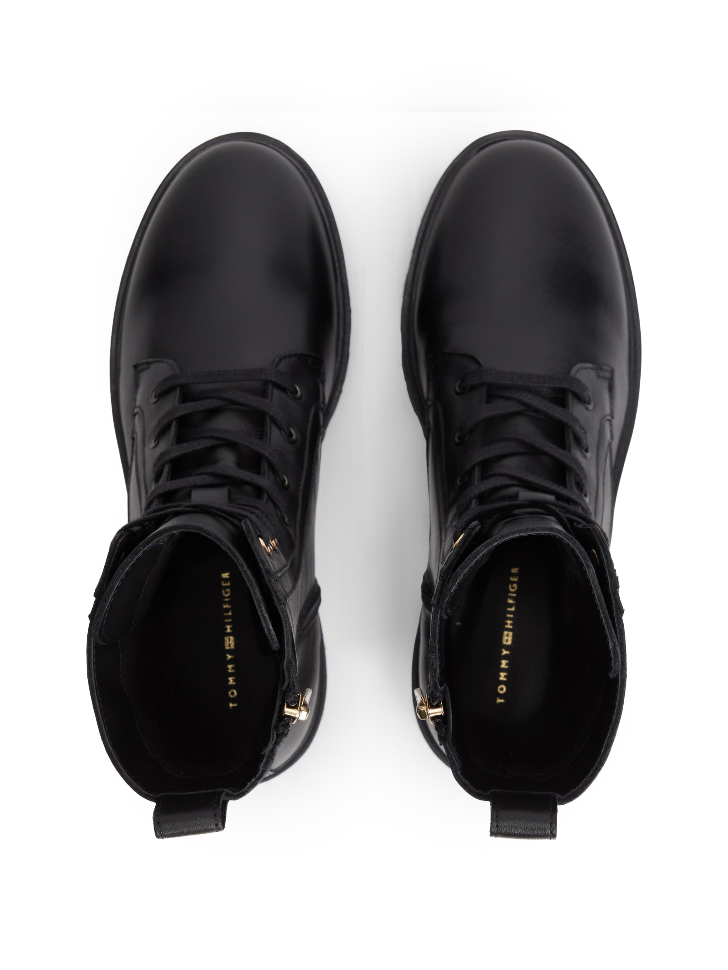 TOMMY HILFIGER Schnürstiefelette in Schwarz