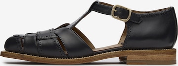 LOTTUSSE Sandalen met riem 'Cangrejera' in Zwart: voorkant