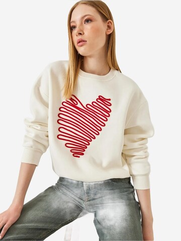 Bianco Lucci Sweatshirt in Beige