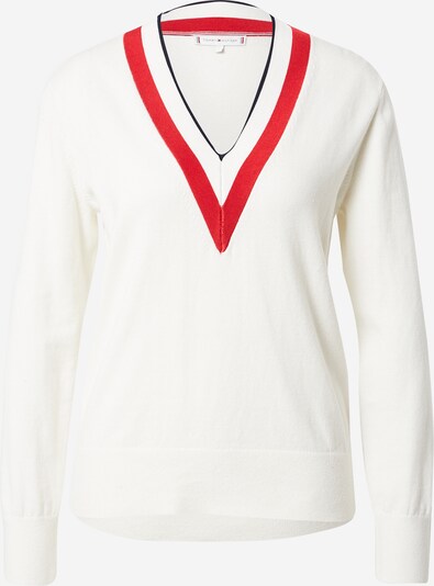 TOMMY HILFIGER Pullover in navy / rot / weiß, Produktansicht