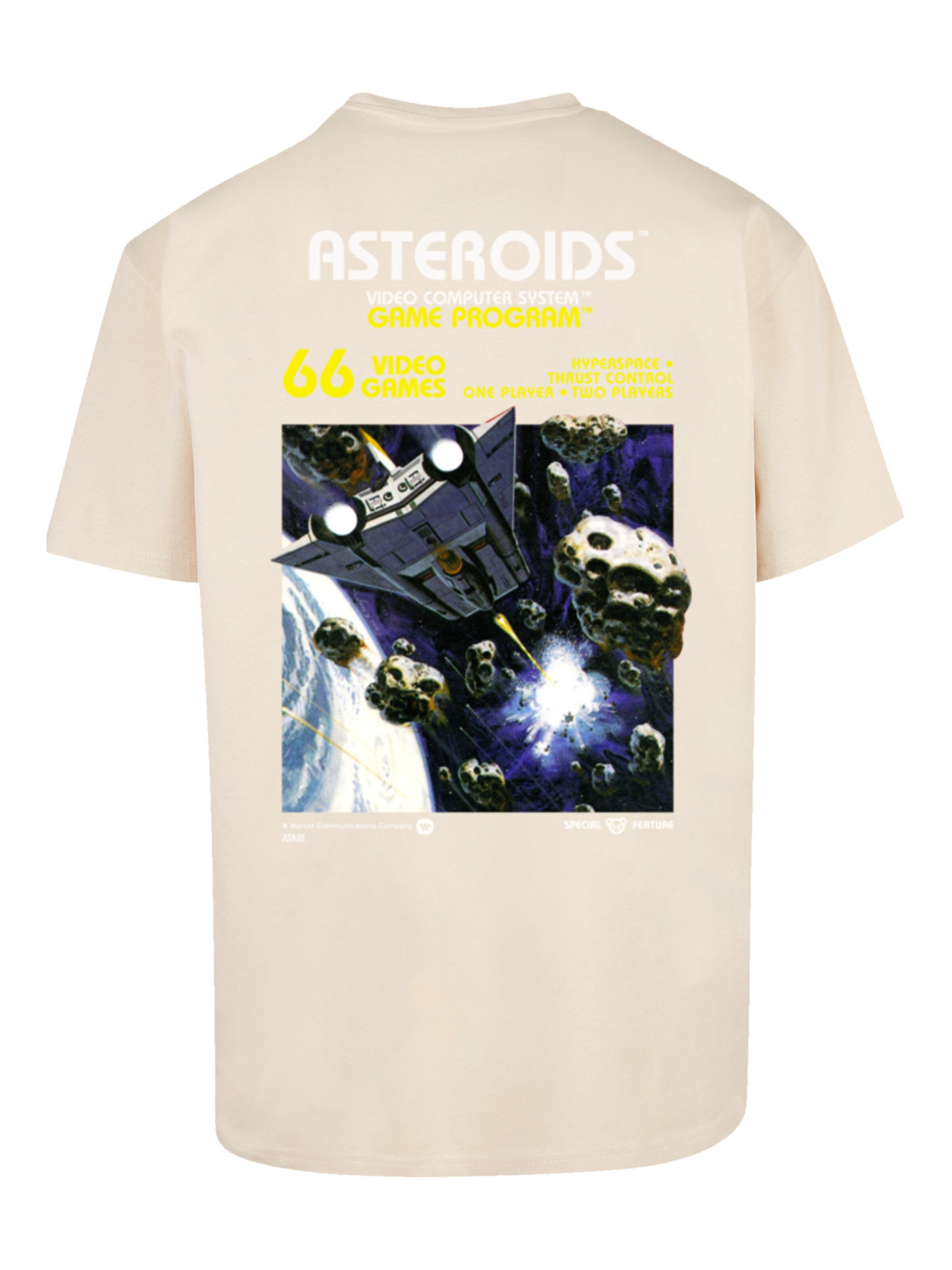 F4NT4STIC Shirt 'Atari Games Logo White Retro Gaming Horizontal' in Beige