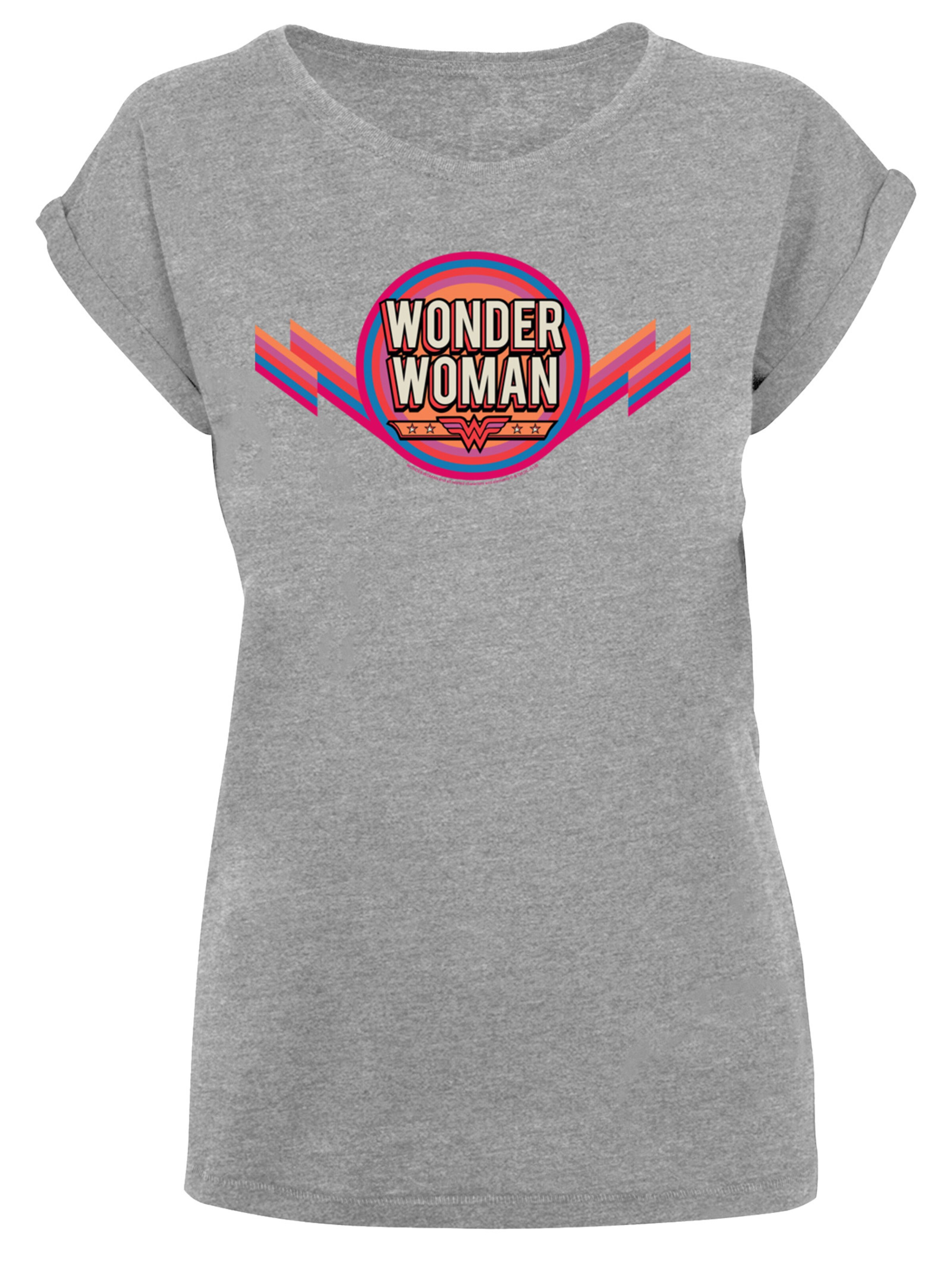 T-shirt 'DC Comics Wonder Woman Rainbow Logo' F4NT4STIC en gris : devant