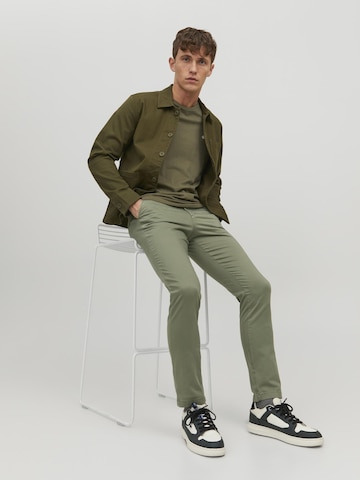 Coupe slim Pantalon chino 'JJIMarco JJBowie' JACK & JONES en vert