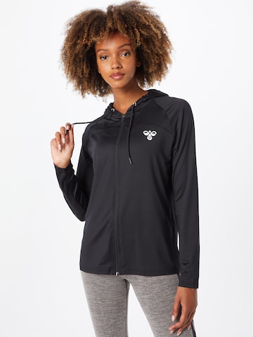 Hummel Athletic Zip-Up Hoodie 'GG12' in Black: front