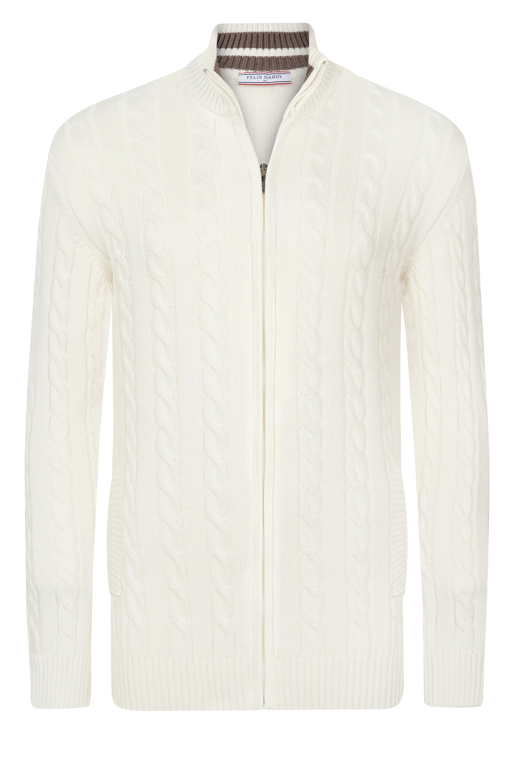Felix Hardy Knit cardigan in White: front