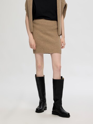 SELECTED FEMME Юбка в Бежевый: спереди
