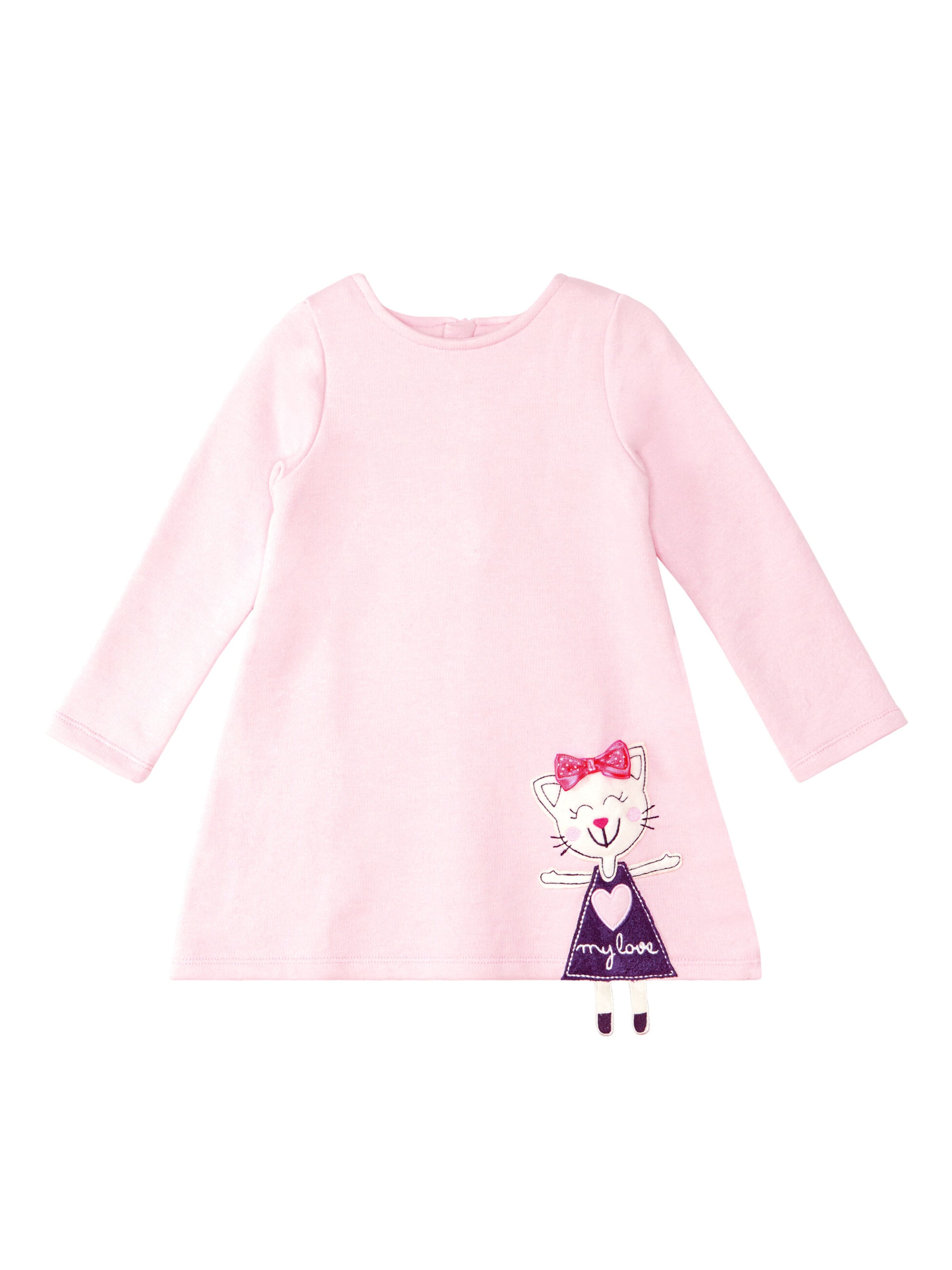 Robe 'White Cat' Denokids en rose : devant