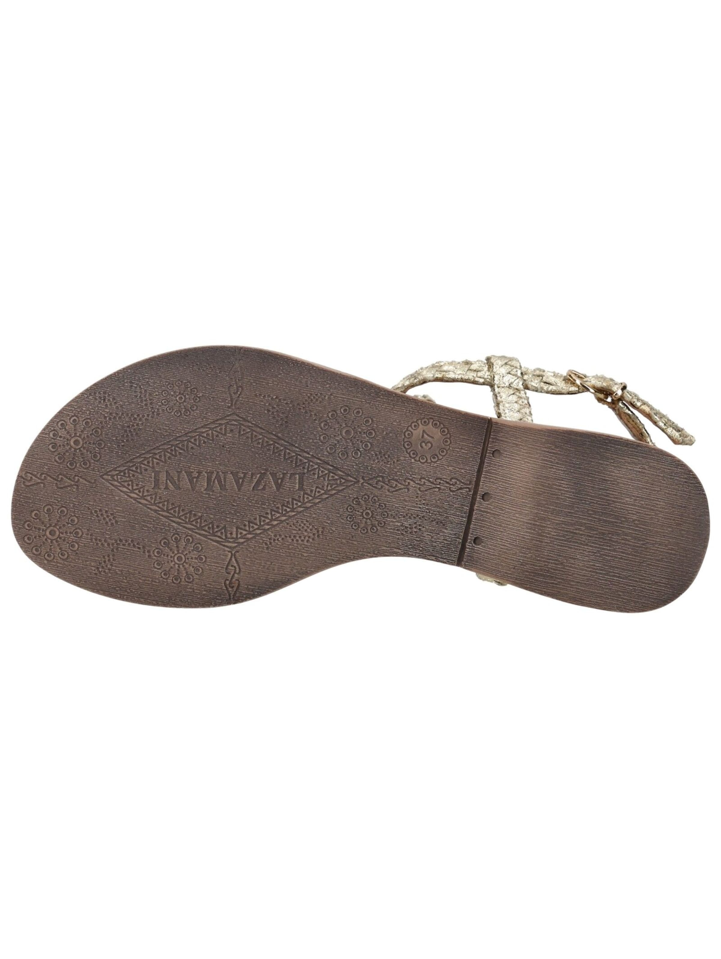 LAZAMANI T-bar sandals in Gold