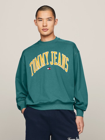 Sweat-shirt Tommy Jeans en vert : devant