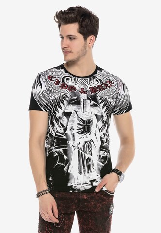CIPO & BAXX T-Shirt KNIGHT IN ARMOUR mit grafischem Print in Schwarz