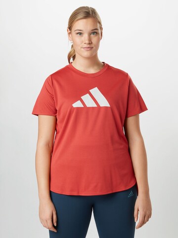 ADIDAS PERFORMANCE Funkcionalna majica | rdeča barva: sprednja stran