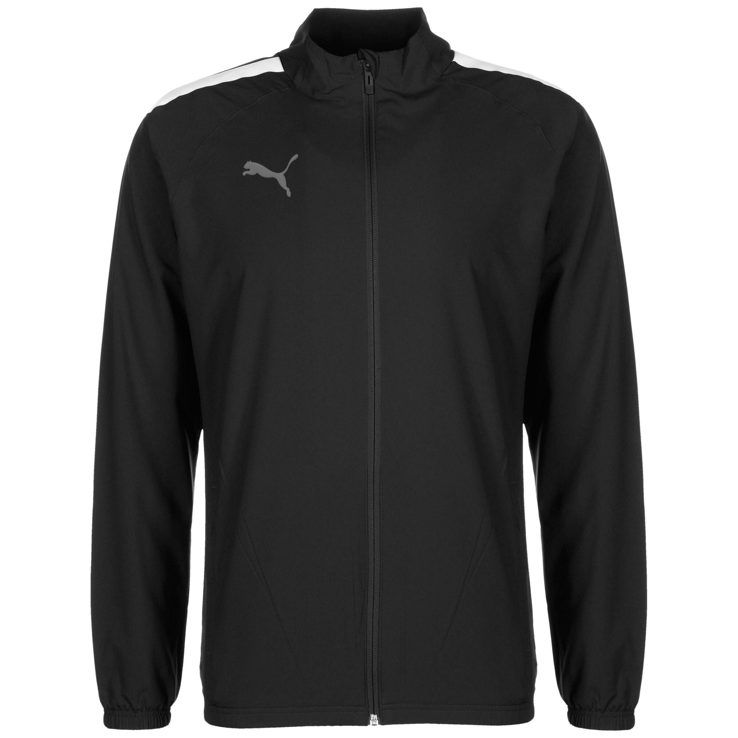 PUMA Sportjacke 'TeamLiga' in Schwarz: Vorderseite