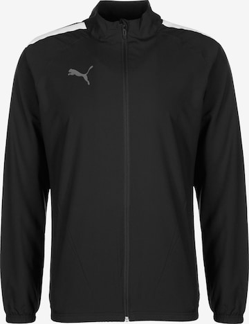 PUMA Athletic Jacket 'TeamLIGA' in Black: front